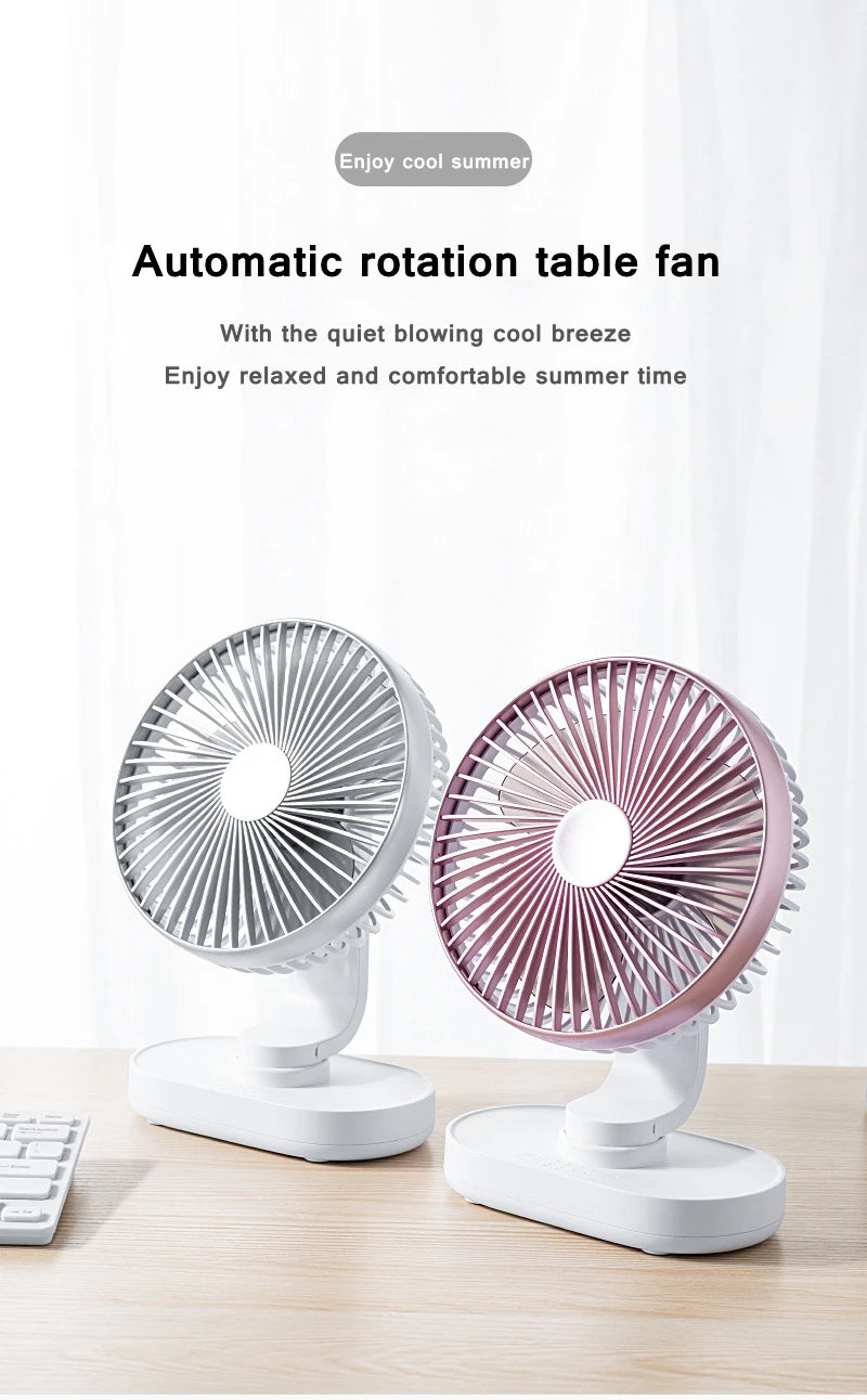 Auto-Rotating USB Desk Fan
