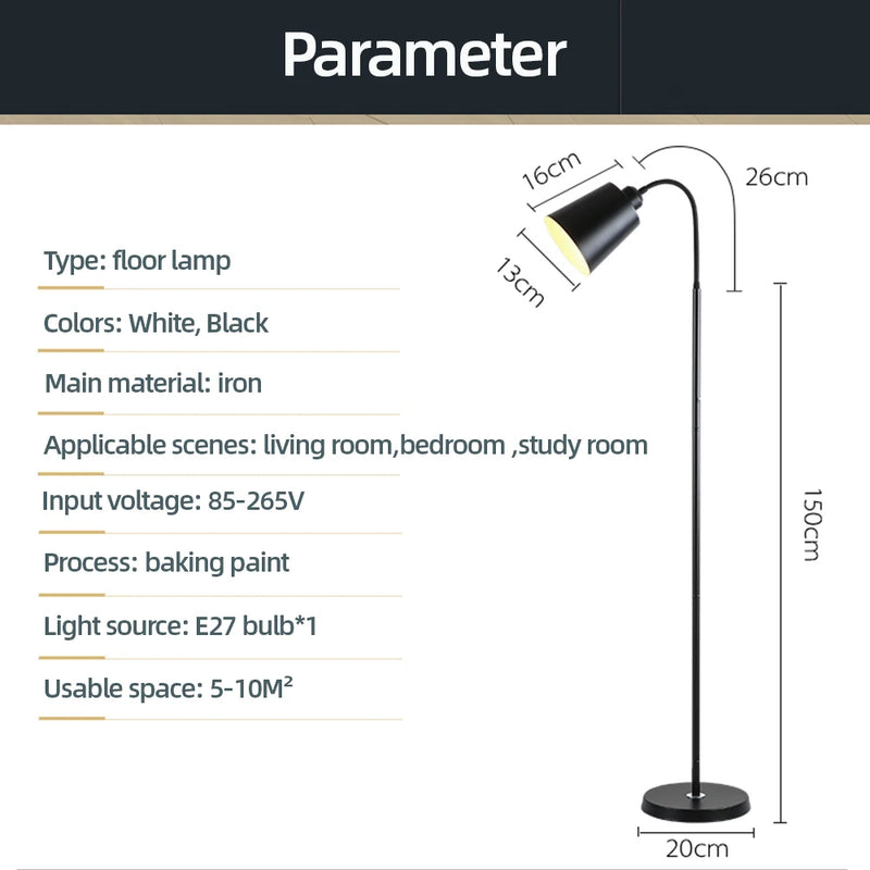 Modern Gooseneck Floor Lamp