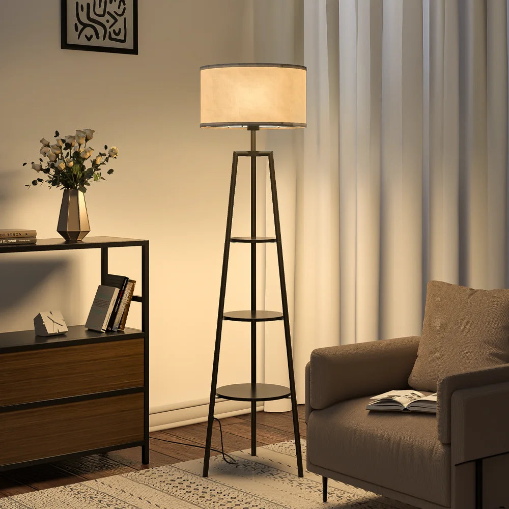 Round Shelf Floor Lamp