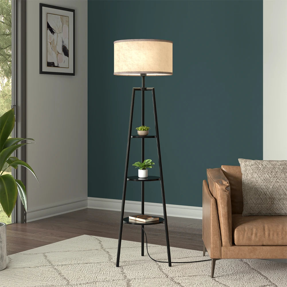 Round Shelf Floor Lamp